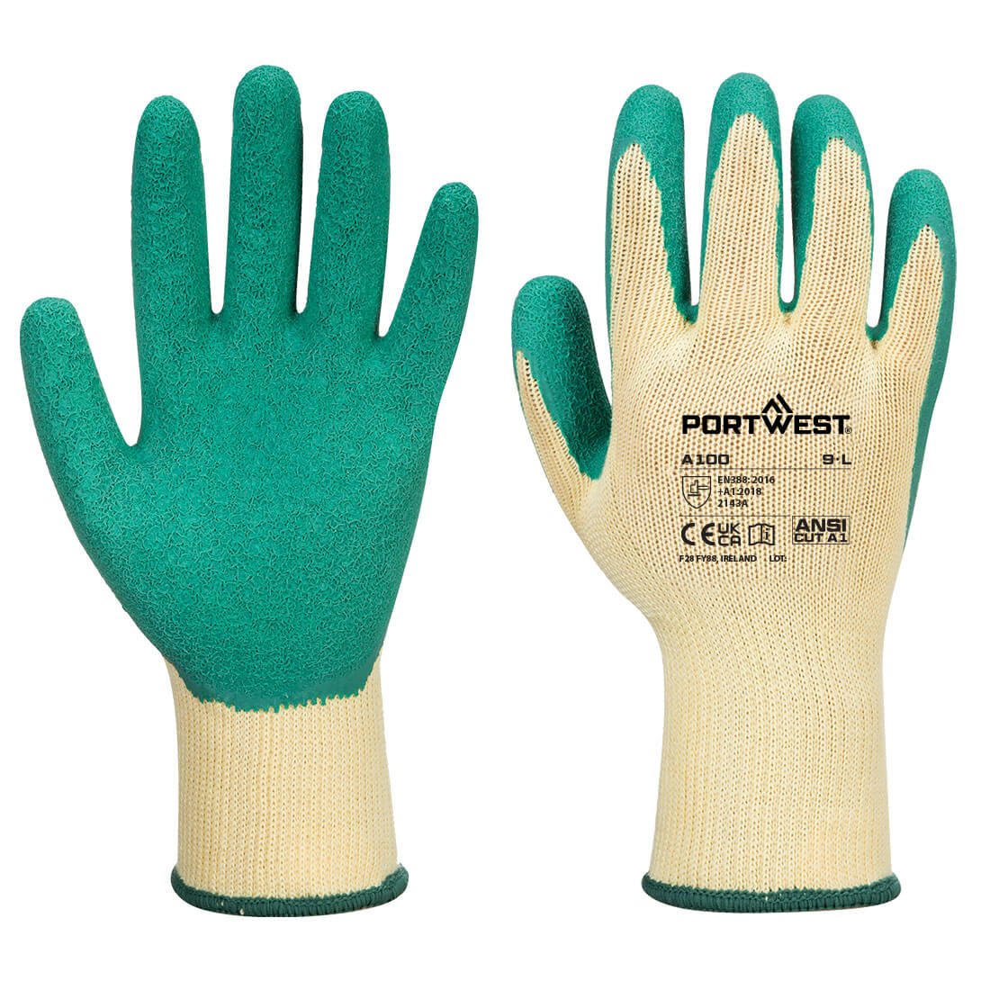 Grip Glove, Green      Size Large R/Fit
