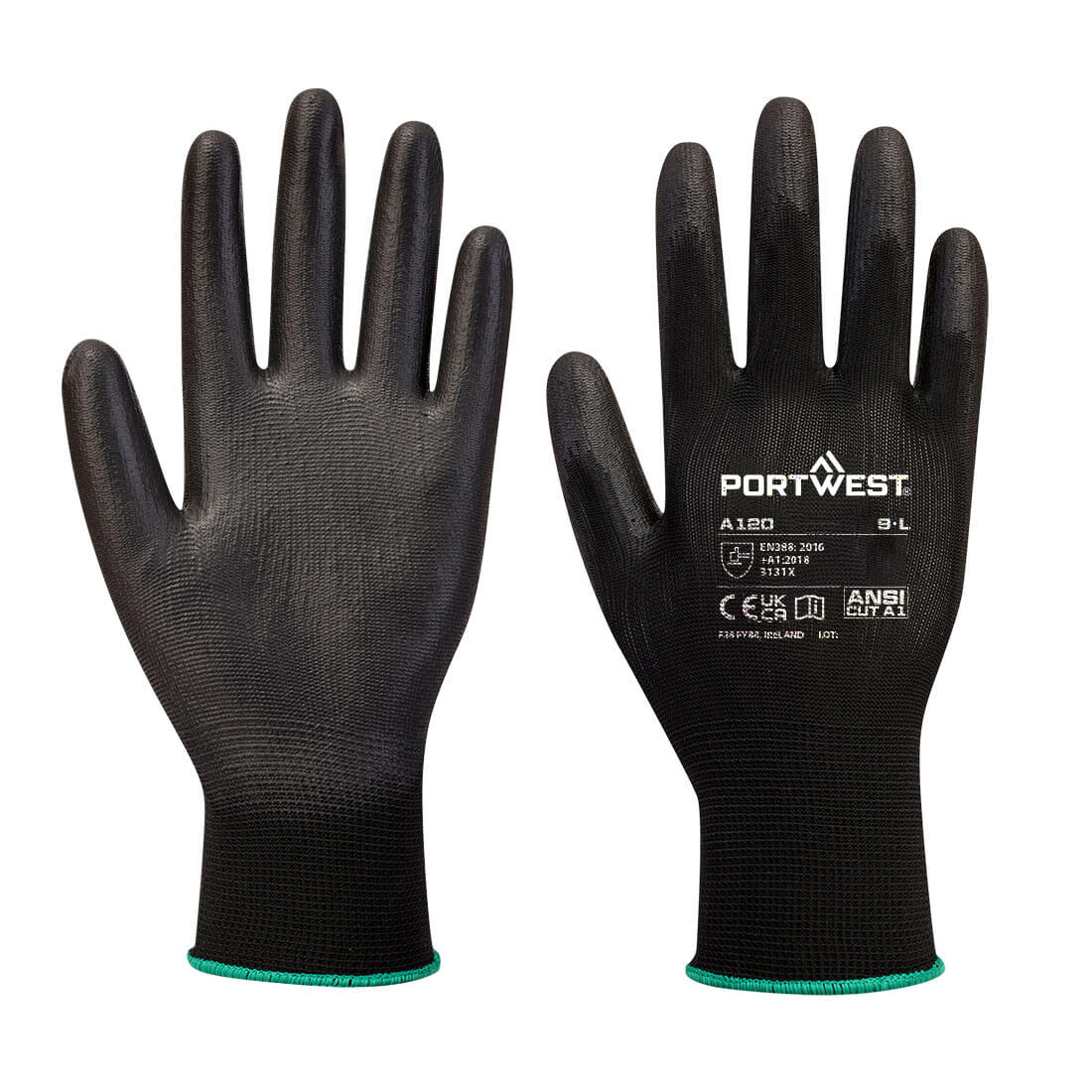 PU Palm Glove, Black      Size 3 XL R/Fit
