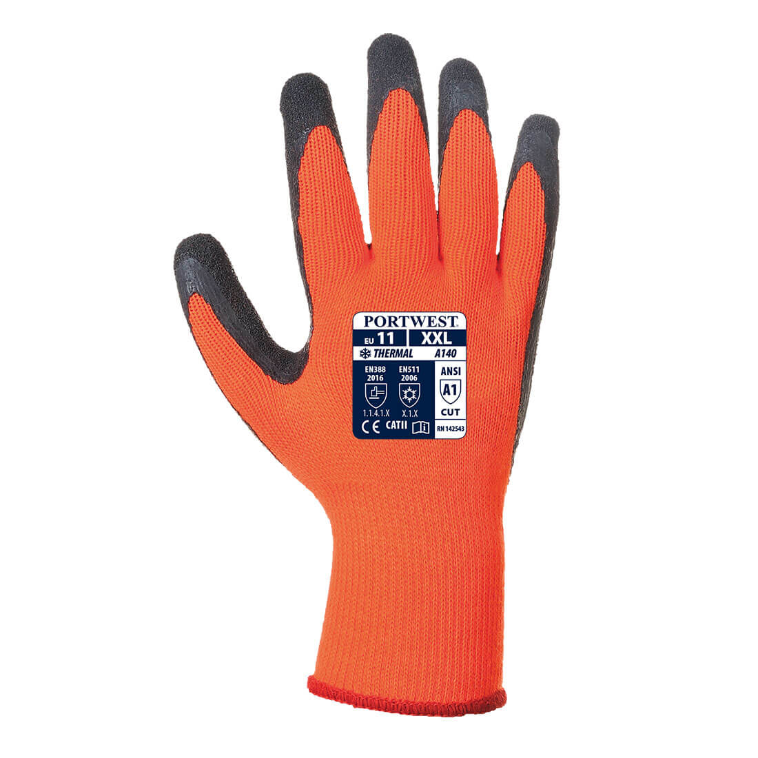 Various Colours Portwest A140 Thermal Latex Palm Coated Grip Glove 