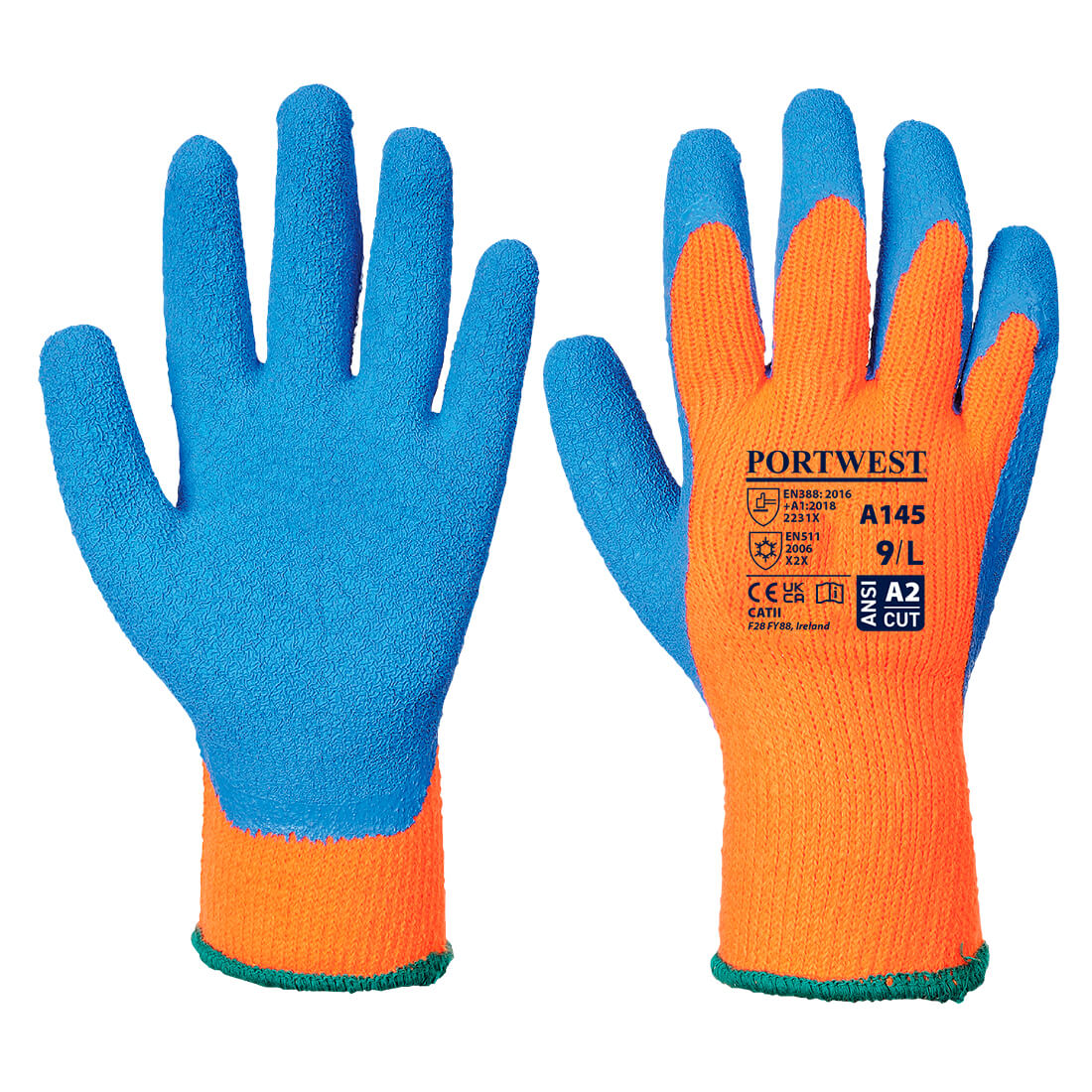 Portwest A145 Cold Grip Safety Working Gloves Latex 6,12,24 & 48 Pairs 