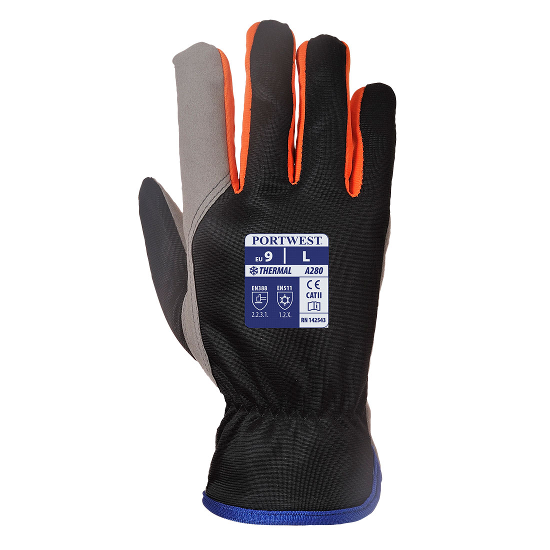 Portwest - Gants anti froid Cold Grip Orange / Bleu Taille 9