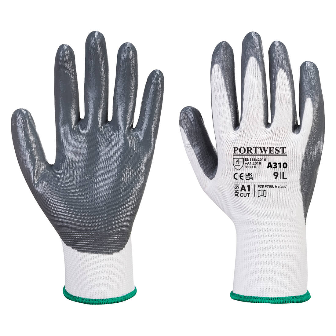 Flexo Grip Glove, GreyWh     Size XL W/Fit