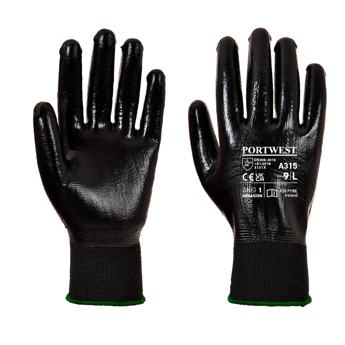 All-Flex Grip Glove, BkBk      Size Large R/Fit
