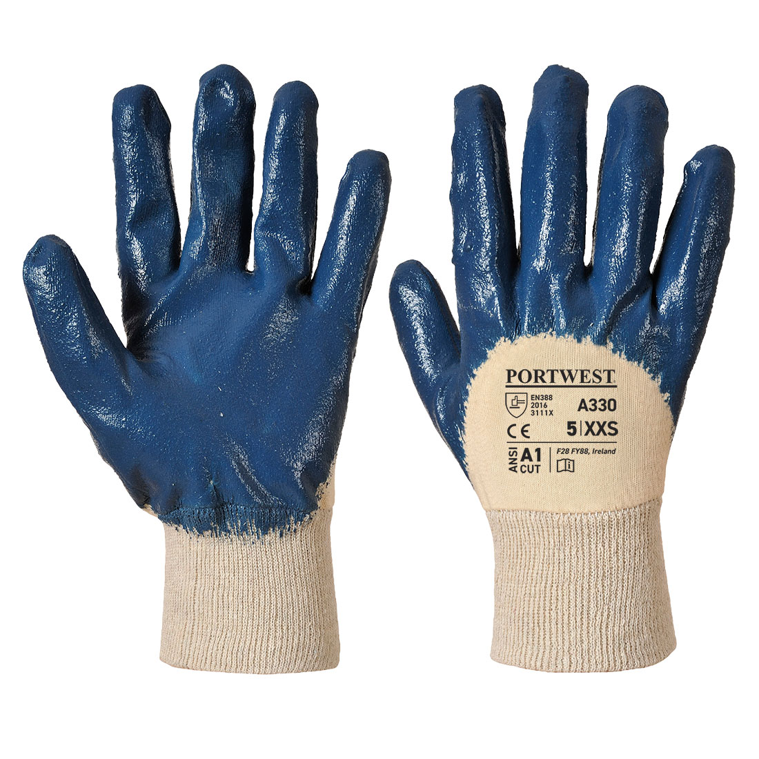 Nitrile Light Knitwrist Re-usable Gloves A330