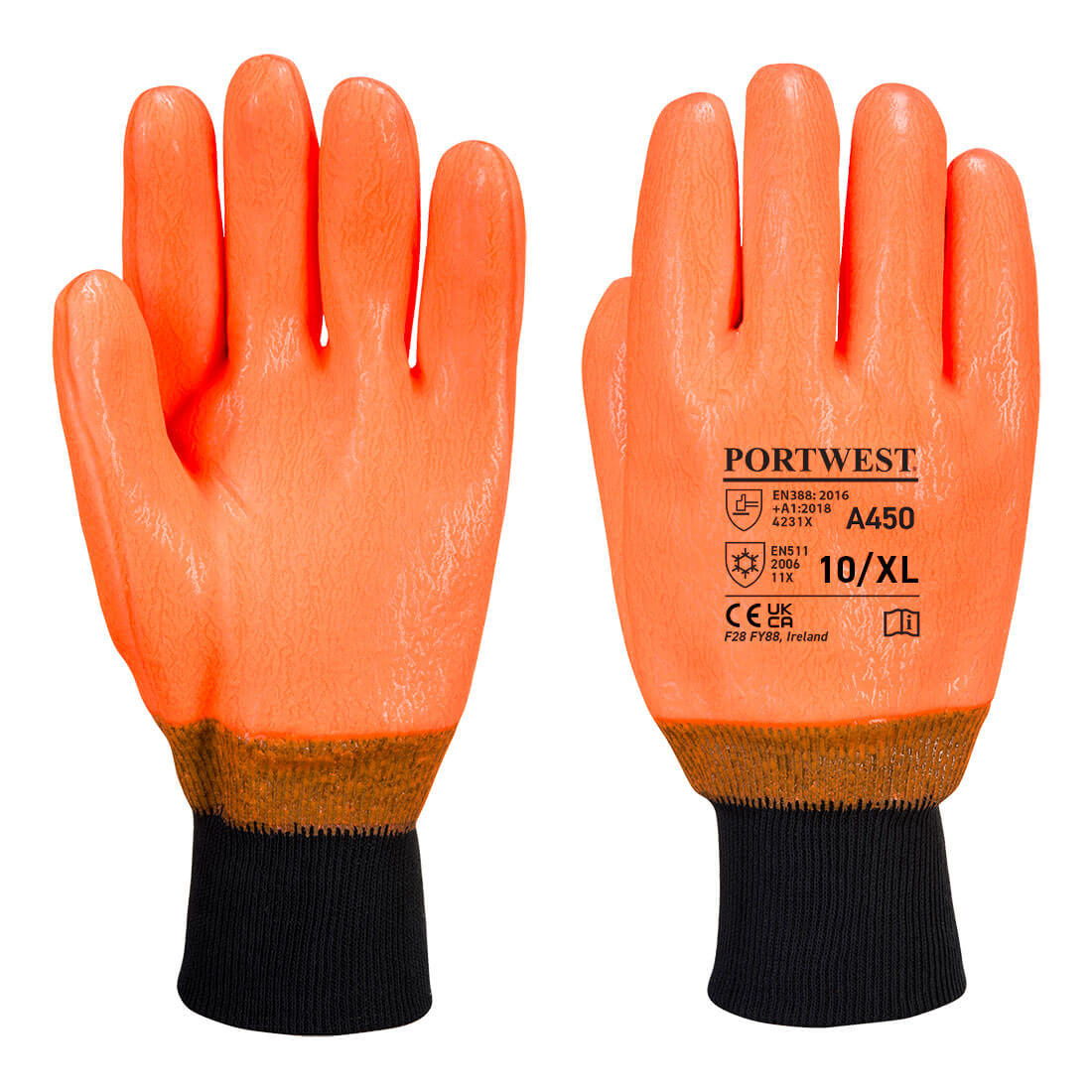 orange XL Portwest a450-résistant den intempéries-gants Hohe Sichtbarkeit