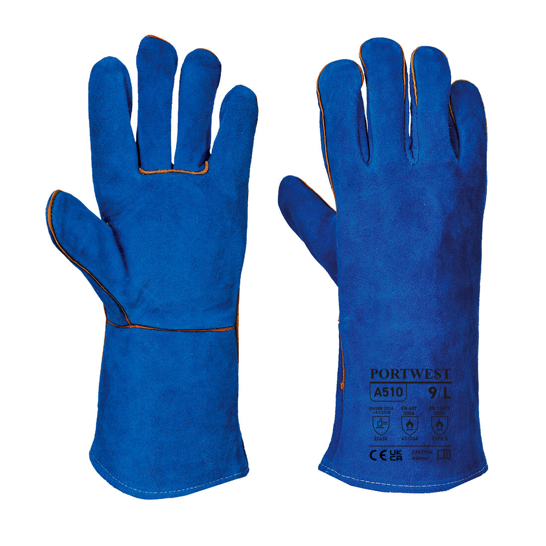 Welders Gauntlet Size XL Blue Re-usable Gloves A510BLUXL