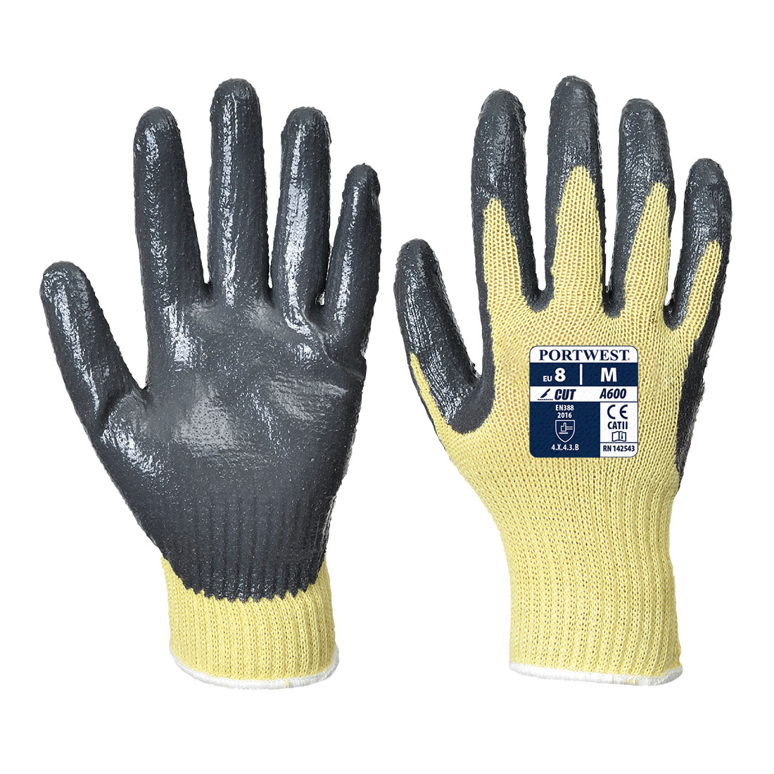 Cut 3 Nitrile Grip Glove Size XL Yellow/Grey