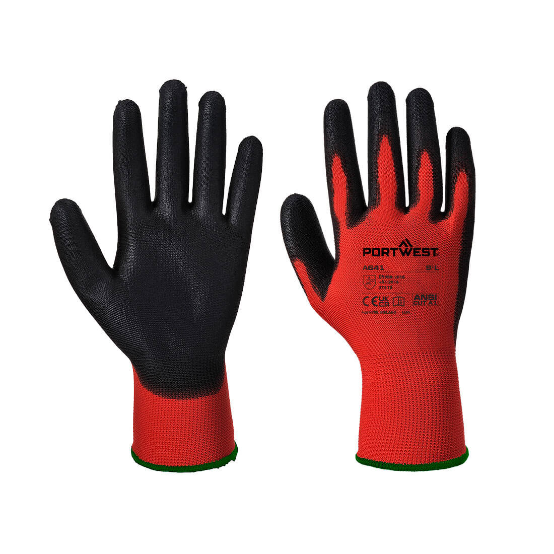 Red - PU Glove Re-usable Gloves A641
