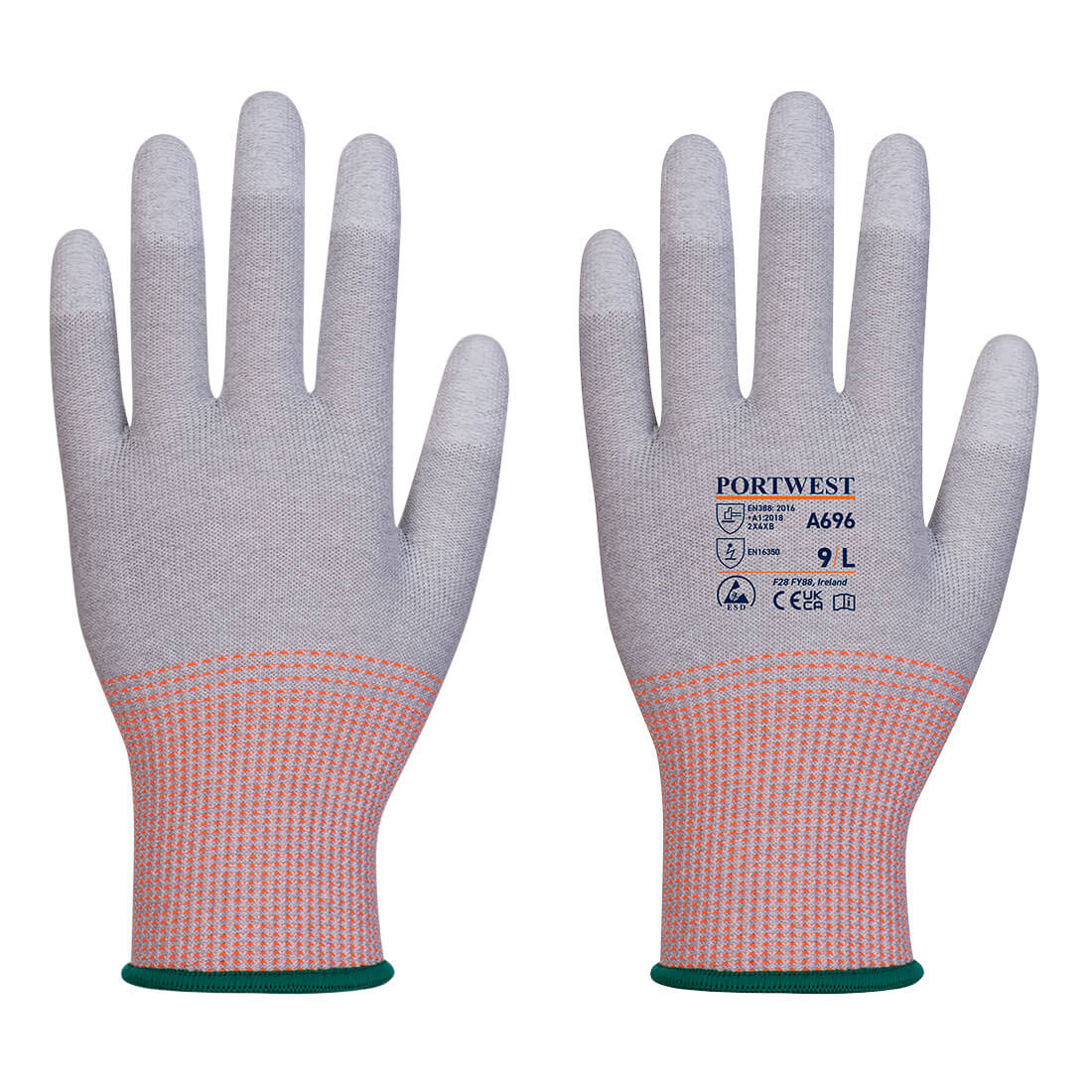 A696 LR13 ESD PU Fingertip Cut Glove - 12 pack