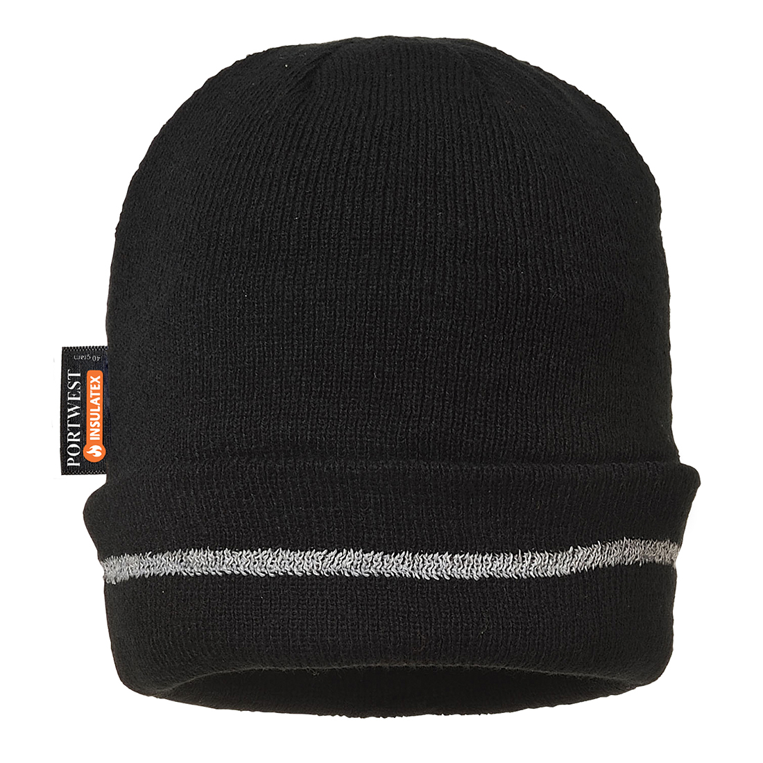Reflective Trim Knit Hat Insulatex Lined Size  Black