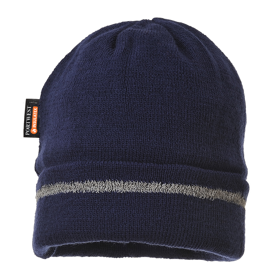 Reflective Trim Knit Hat Insulatex Lined Size  Navy