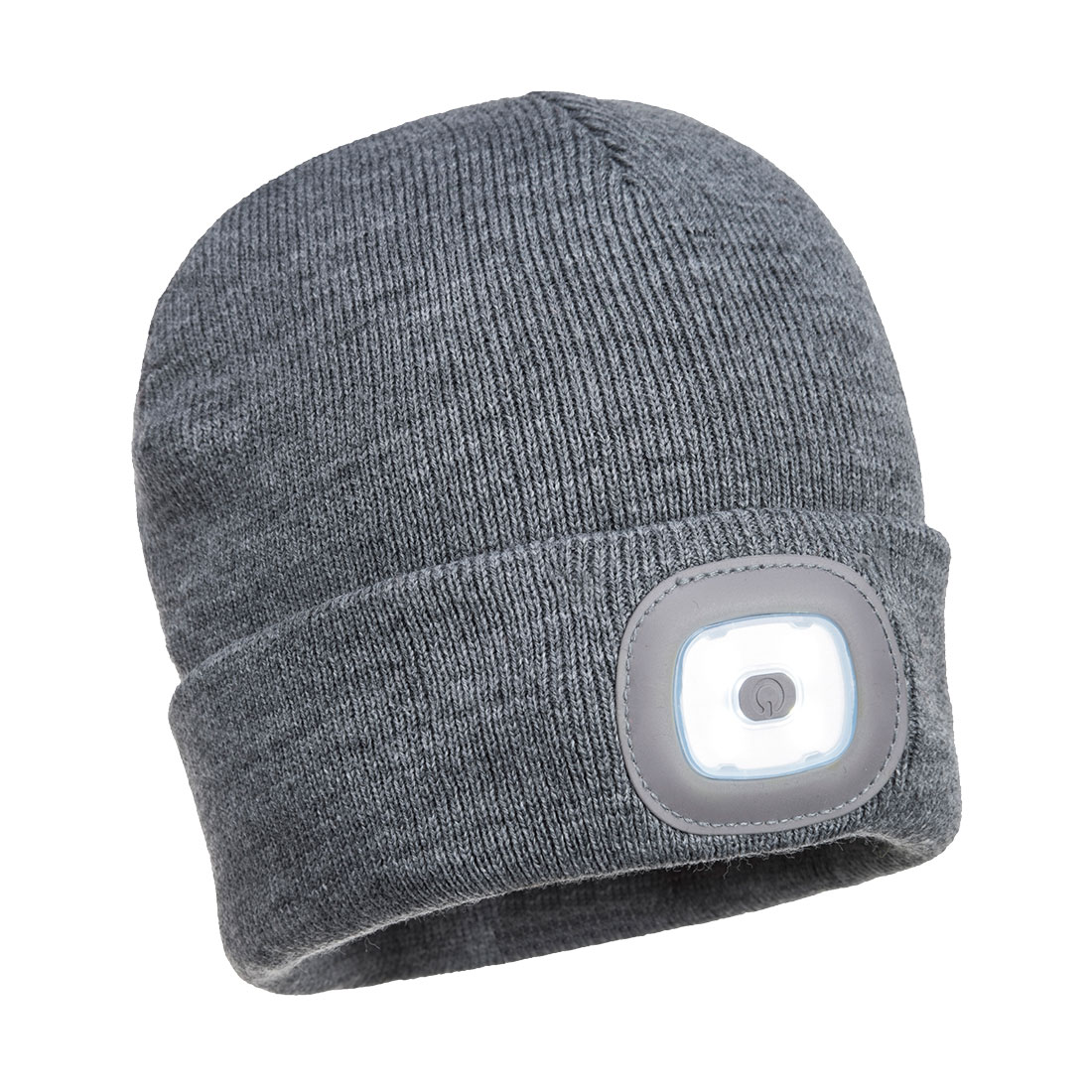 Rechargeable Twin LED Beanie Size  Grey