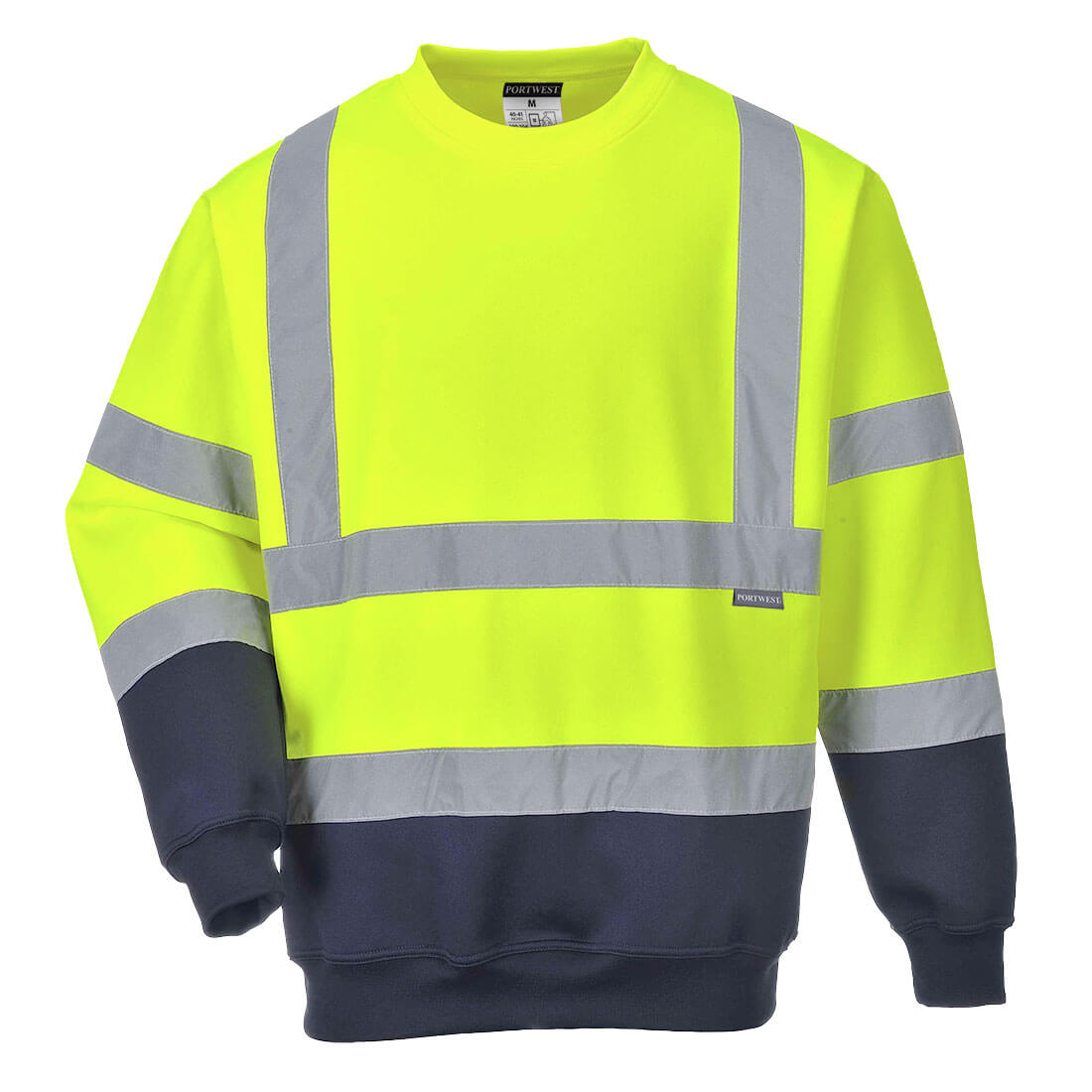 Two Tone Hi-Vis Sweatshirt Size 4XL Yellow/Navy