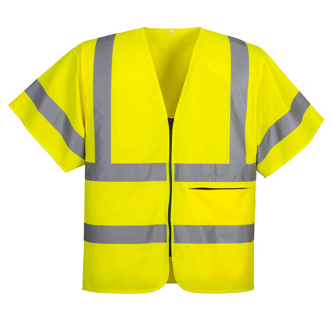 Hi-Vis Half Sleeve Zip Vest Size XXXL Yellow