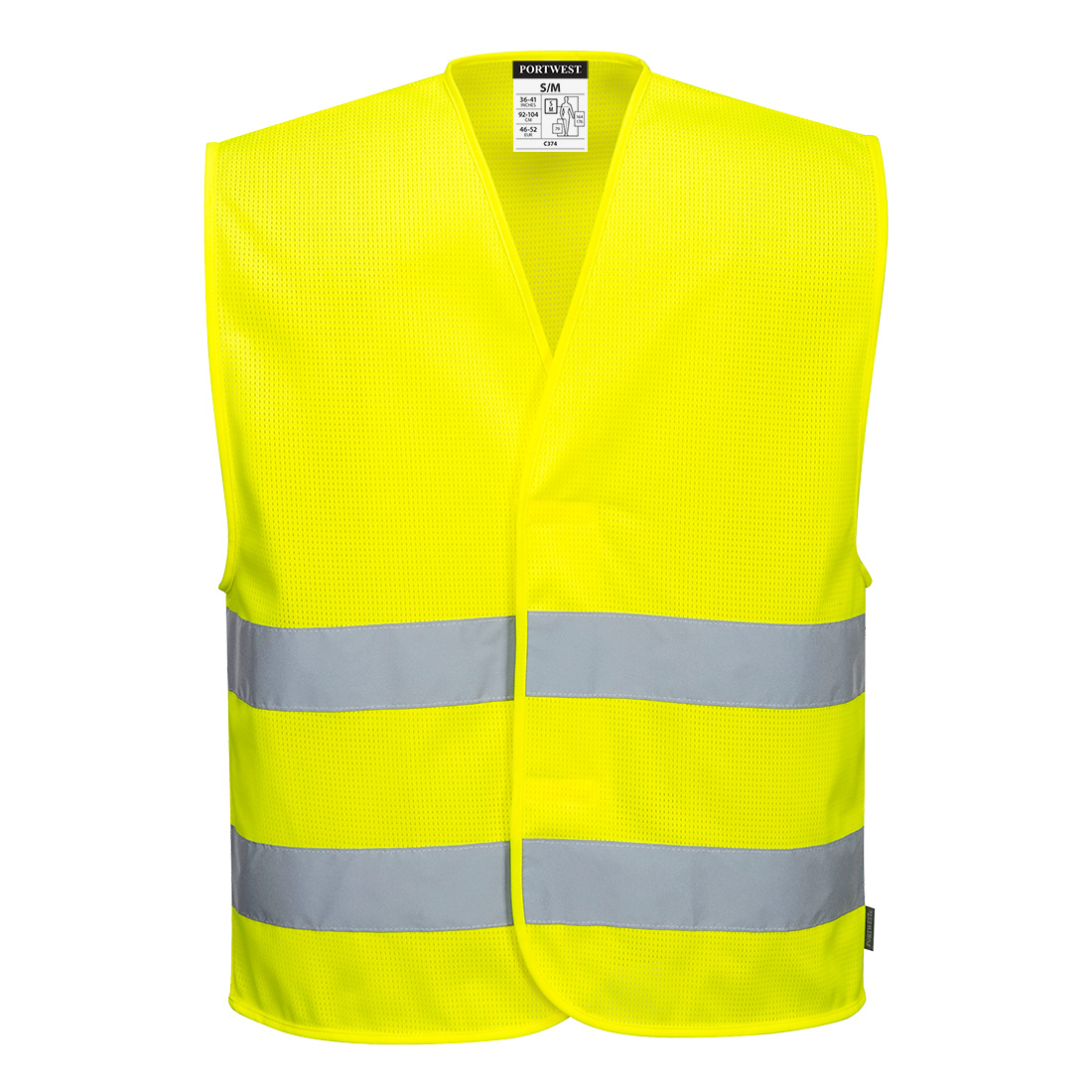 MeshAir Hi-Vis Two Band Vest Size 4X/5X Yellow