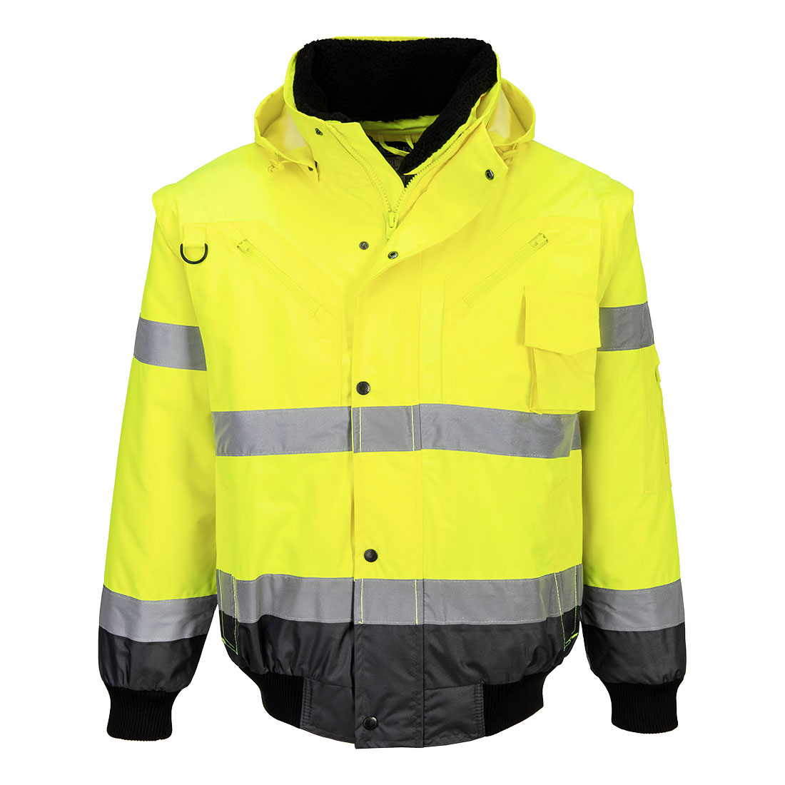 Hi-Vis Contrast Bomber Jacket Size L Yellow/Grey