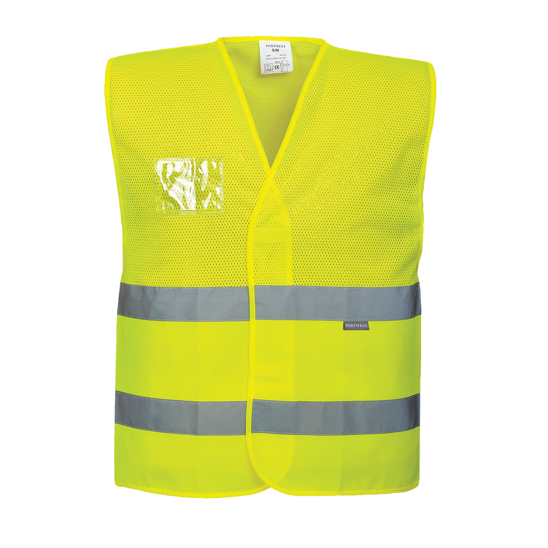Portwest C375 Hi-Visibility Yellow Hi-Vis Zipped Vest sz S Zip Reflective 