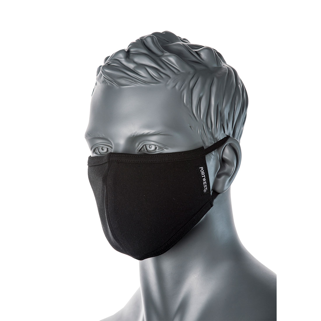 2-Ply Anti-Microbial Mask Pk25, Black  R/Fit