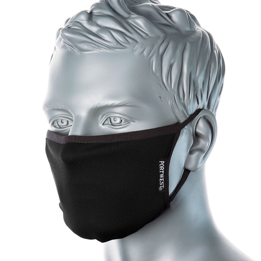 3-Ply Anti-Microbial Mask Pk25, Black  R/Fit