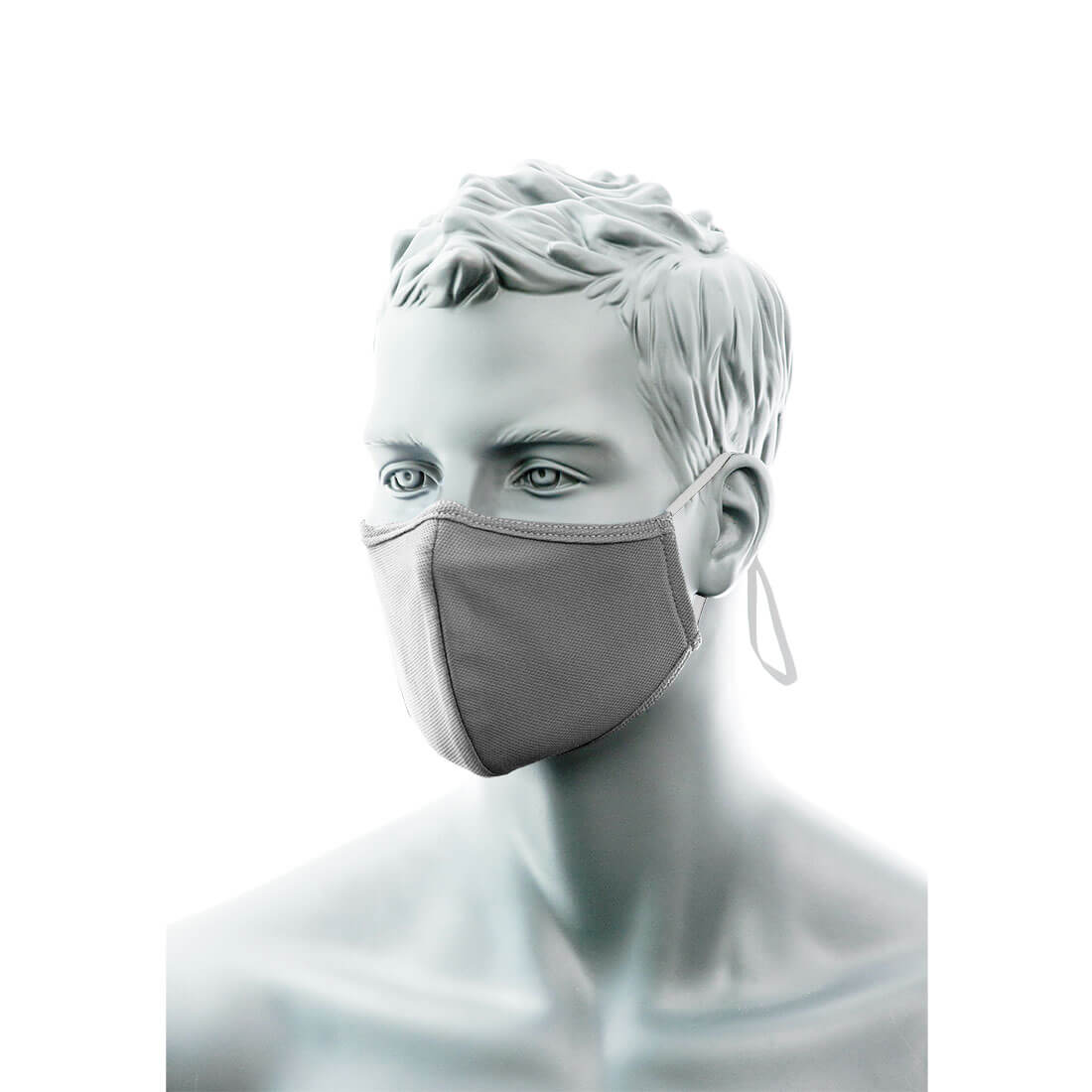 2-Ply Anti-Microbial Fabric Face Mask with Nose Band (Pk25) Size  Heather Grey