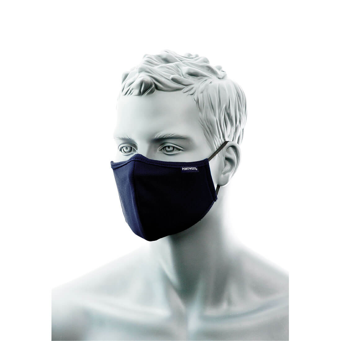 2-Ply Anti-Microbial Fabric Face Mask with Nose Band (Pk25) Size  Navy