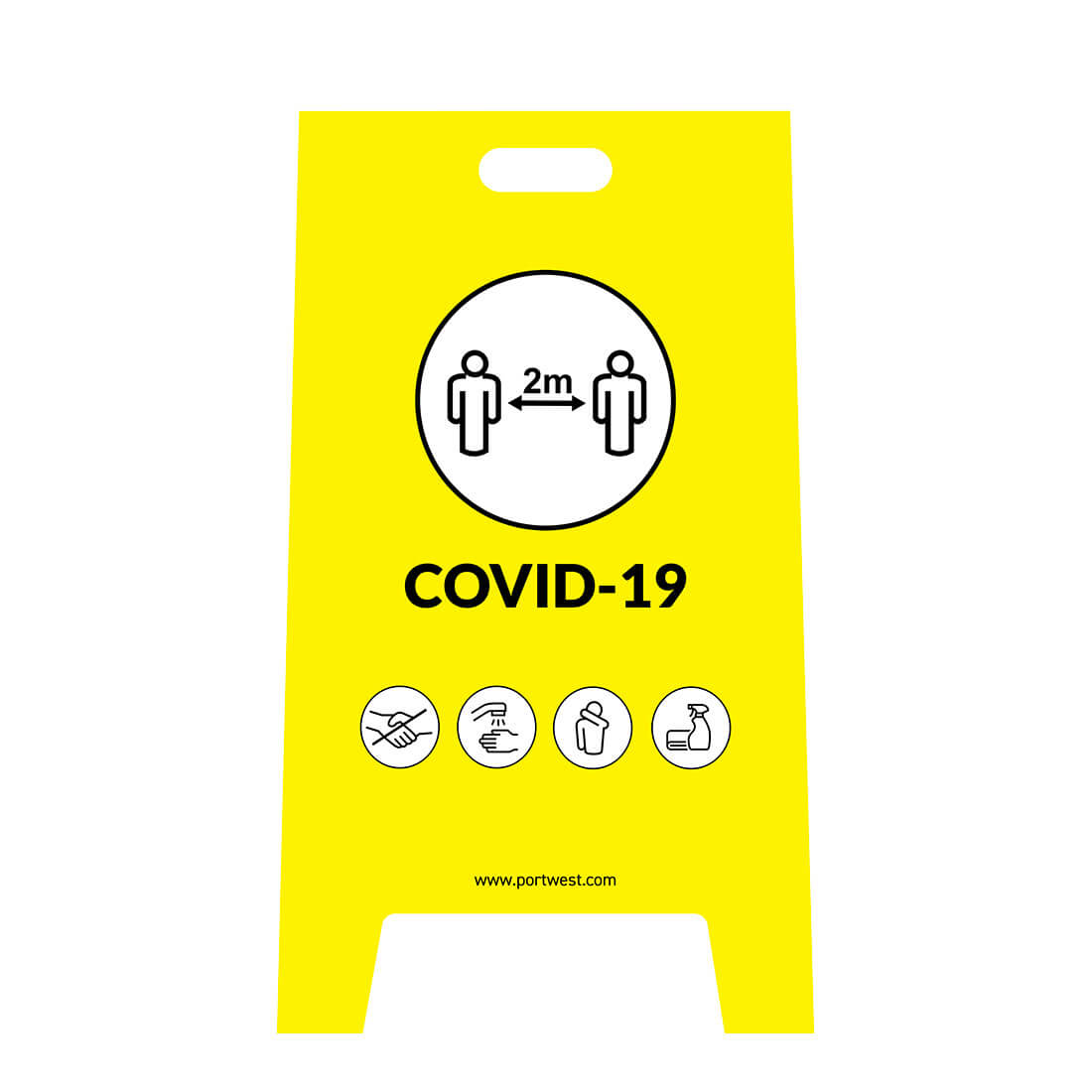 Covid A Frame Warning Sign Size  Yellow