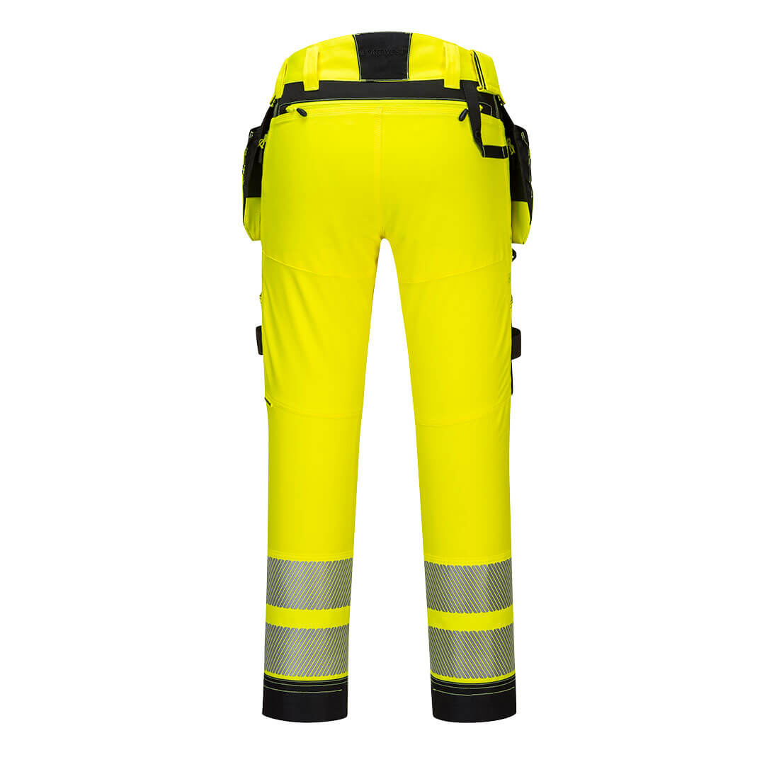 Portwest DX4 Hi-Vis Detachable Holster Pocket Work Trouser Yellow Black DX442