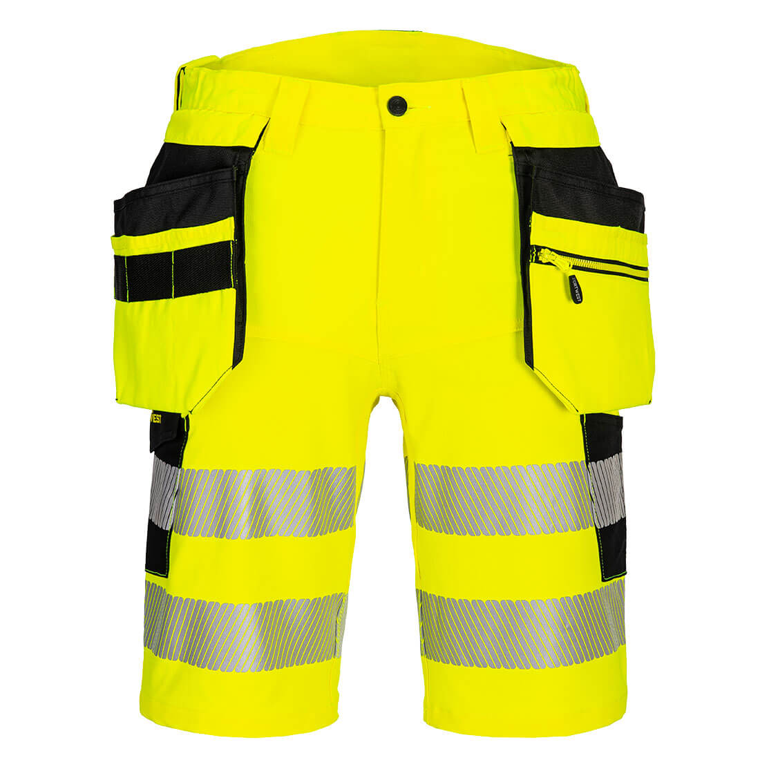 DX4 Hi-Vis Holster Pocket Shorts DX446 Yellow/Black Size 30 Fit R