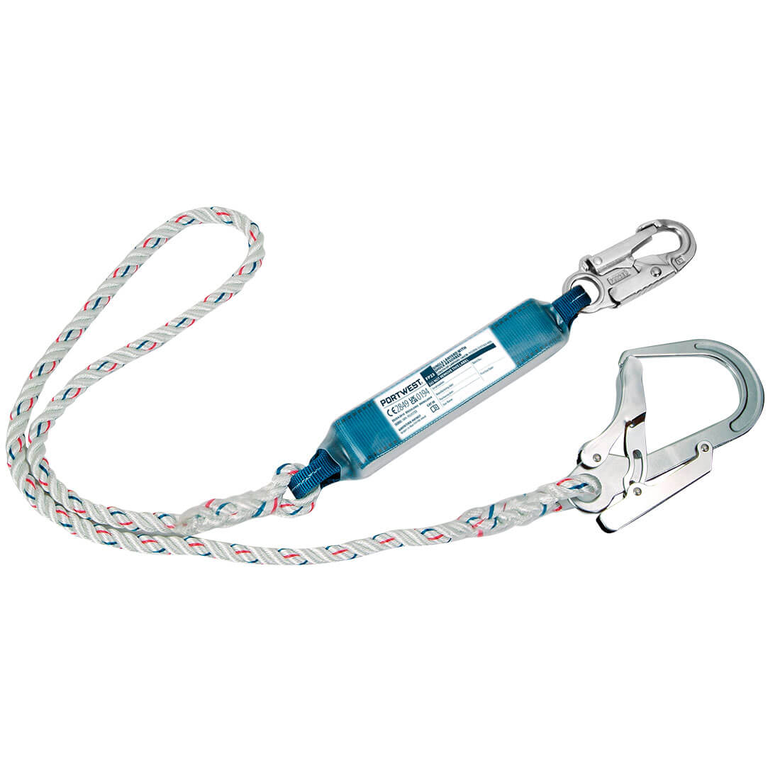 Single Lanyard With Shock Absorber Size  White