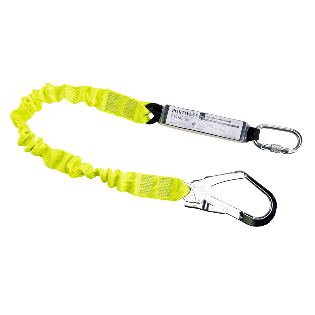Single Elasticated Lanyard With Shock Absorber Size  Yellow