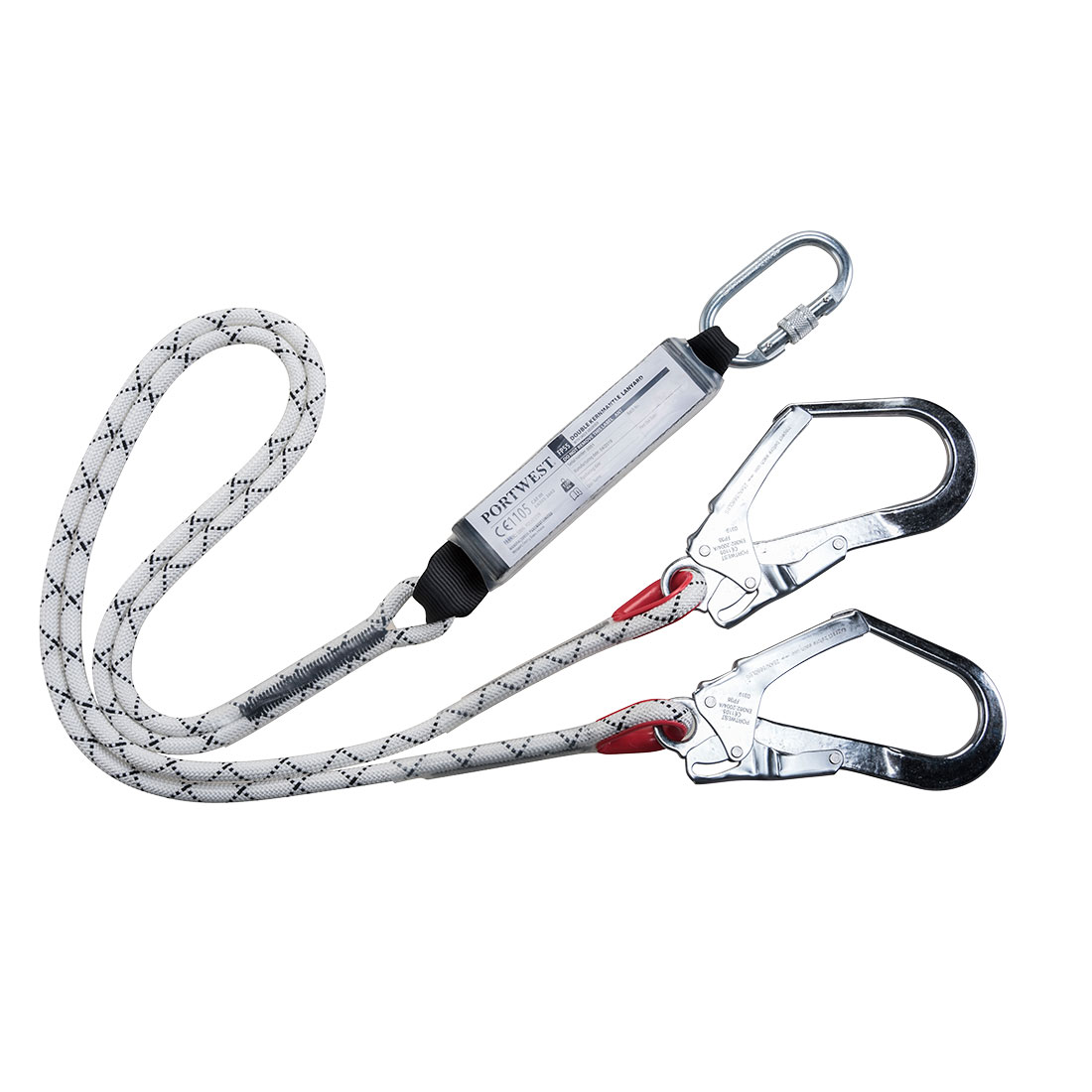 Double Kernmantle Lanyard With Shock Absorber Size  White
