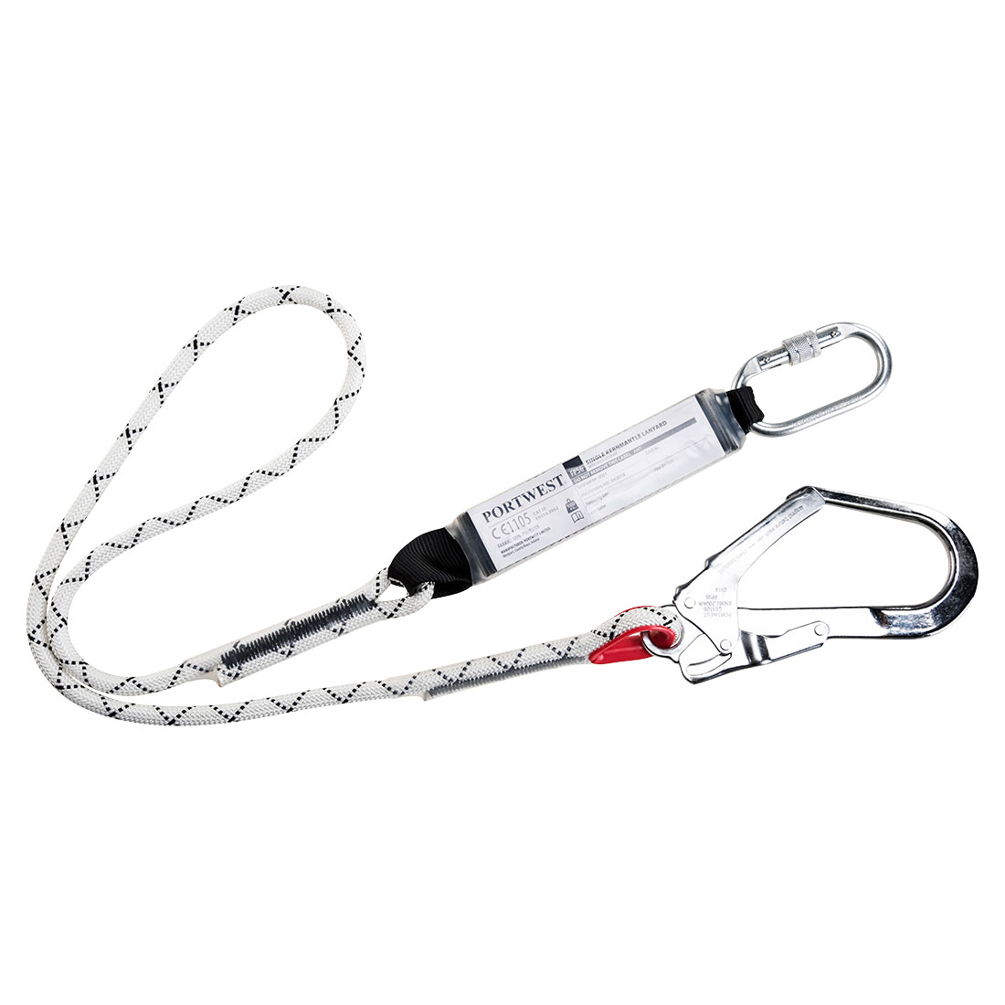 Single Kernmantle Lanyard With Shock Absorber Size  White