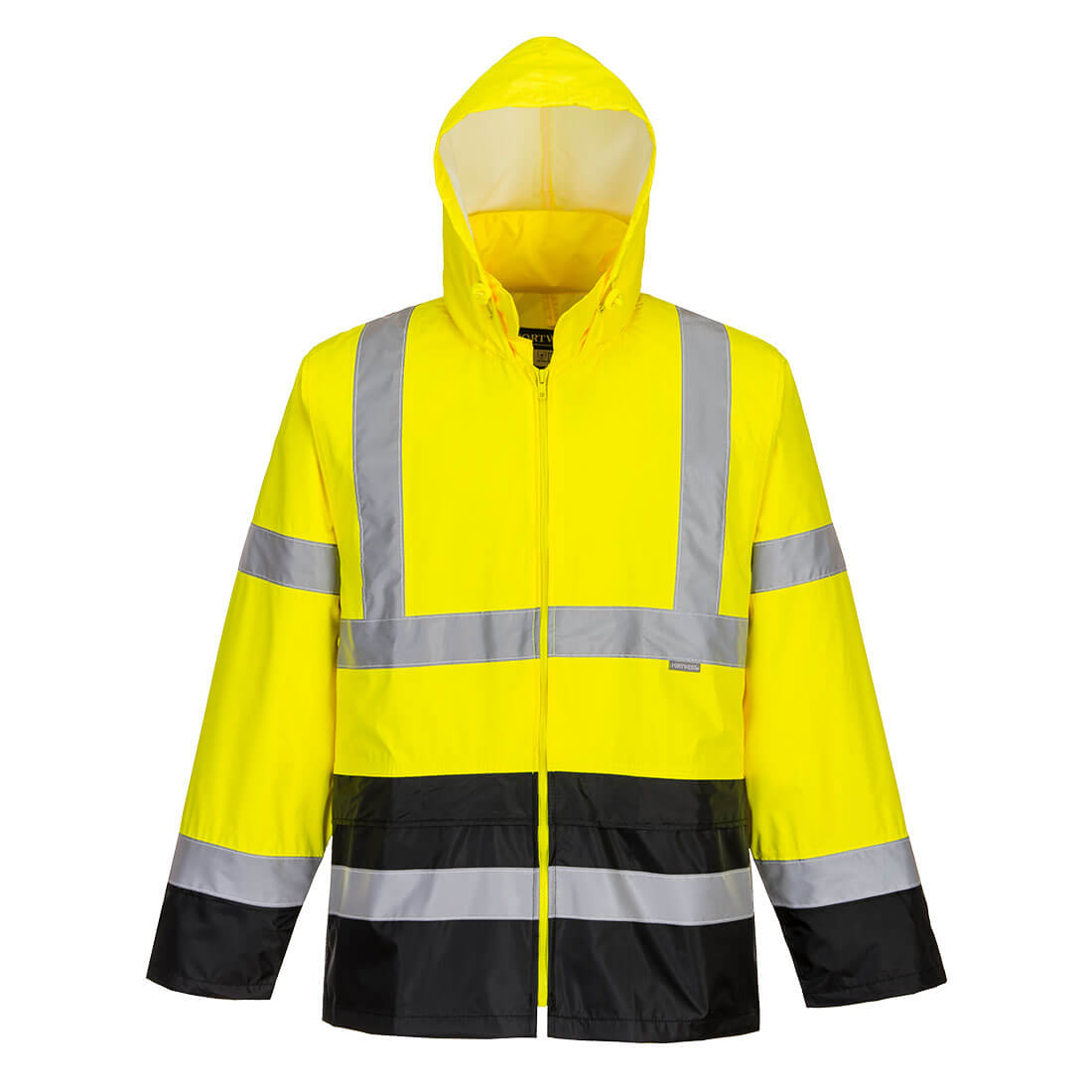 Hi-Vis Contrast Rain Jacket, YeBk      Size Medium R/Fit