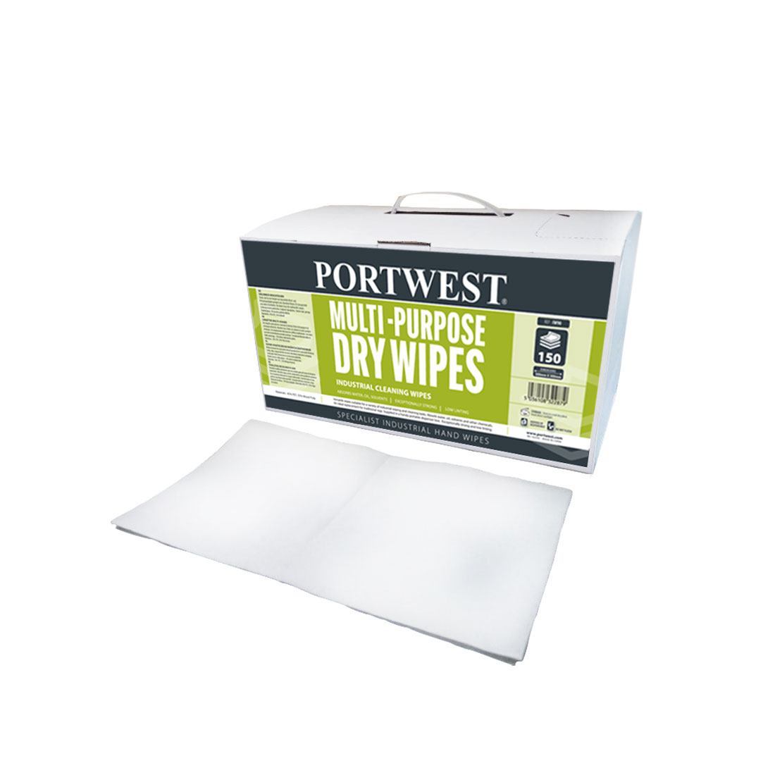 Multi-Purpose Dry Wipes (150 Wipes) Size  White