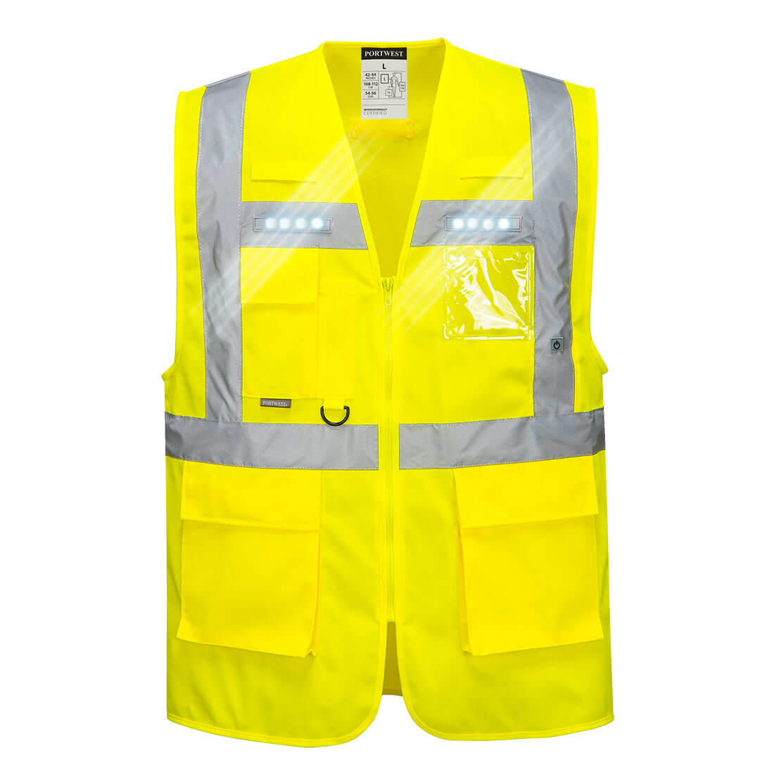 Portwest L476 Orion LED Executive Hi Vis Safety Vest Waistcoat Pockets ID