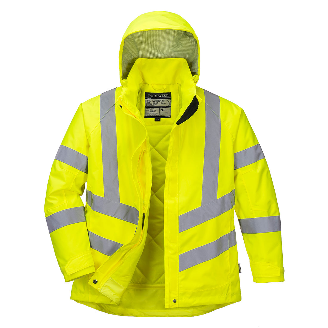 Ladies Hi-Vis Winter Jacket, Yellow     Size XXL R/Fit