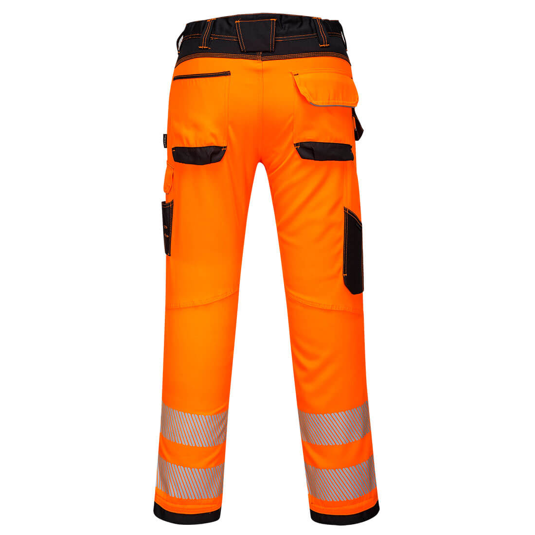 Portwest PW3 Naranja/Negro Hi-Vis Pantalones Cortos de trabajo de verano de bolsillo de carga #PW348 
