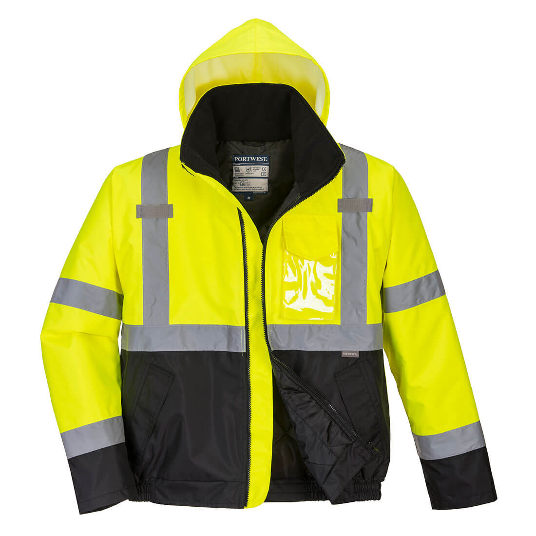 Hi-Vis Two-Tone Bomber Jacket, YeBk      Size Small R/Fit