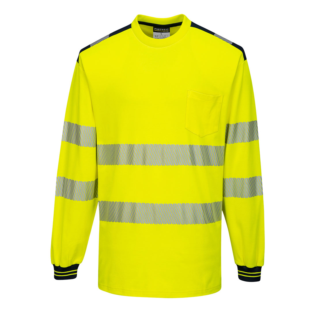 show original title Details about   T185 PW3 Hi-Vis Polo Shirt Long Sleeve Warning Protection Visibility Road Professional Outdoor 
