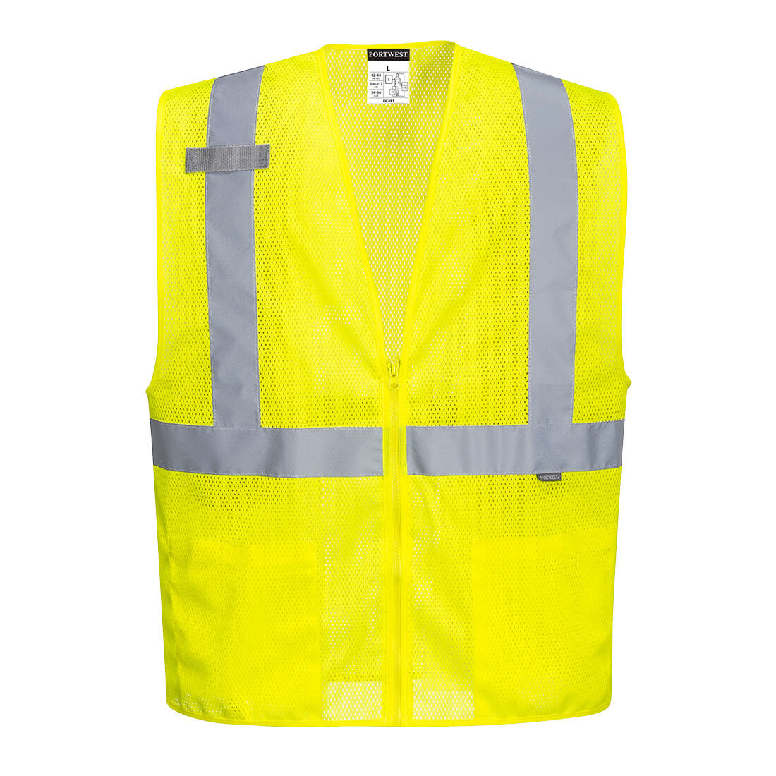 Economy Mesh Zip Vest, Yellow     Size 4XL R/Fit