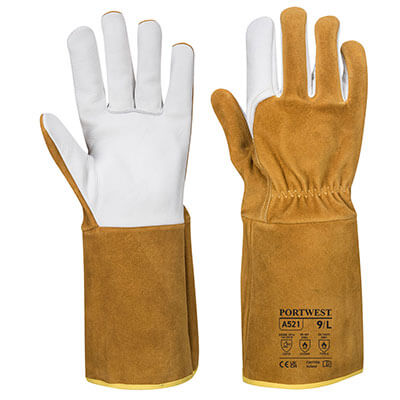 XXL PORTWEST A520 flexible palm premium tig welding gauntlet glove size large 