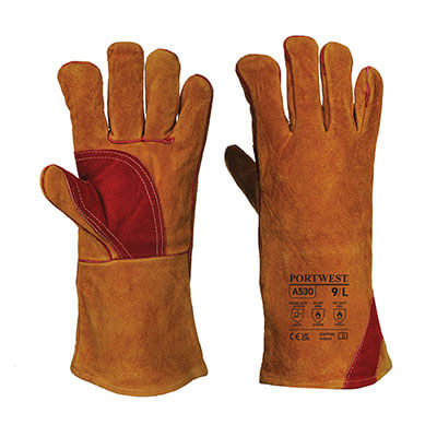 6 Paar Portwest a511 Fortis Schweißer Gauntlet Handschuhe grau 10.5/XL 