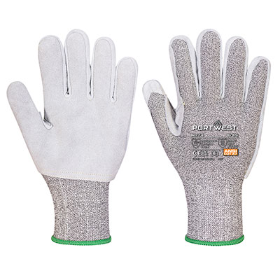 Portwest A620 Cut 3 PU Palm Safety Gloves Grey & White 6,12,24 Pairs 