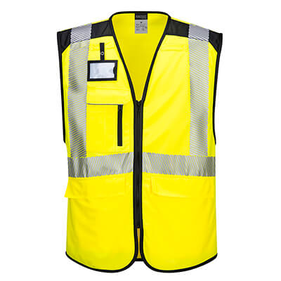 PortWest Men Hi-Vis Vest-Flame Resistant HeavyWork Orange/Yellow Multi Size FR70 