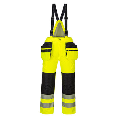 Hi-Vis Contrast Safety Workwear Bib & Brace Dungarees Unlined Portwest 