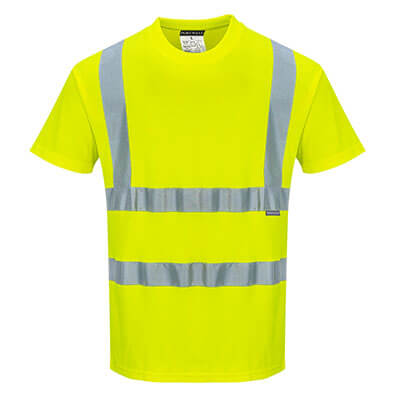 White or Royal Blue Portwest 2209  Men's Baker Shirt Short Sleeves 