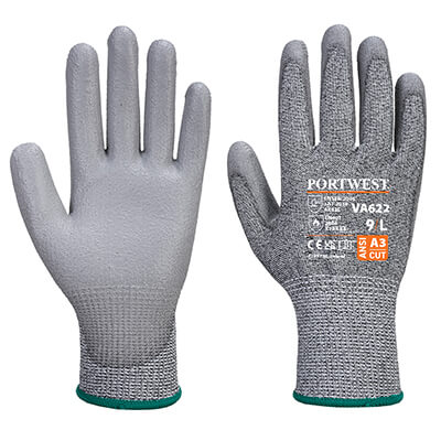 Latex Portwest A796 Hammer-Safe Handschuh Grau/Schwarz Links 